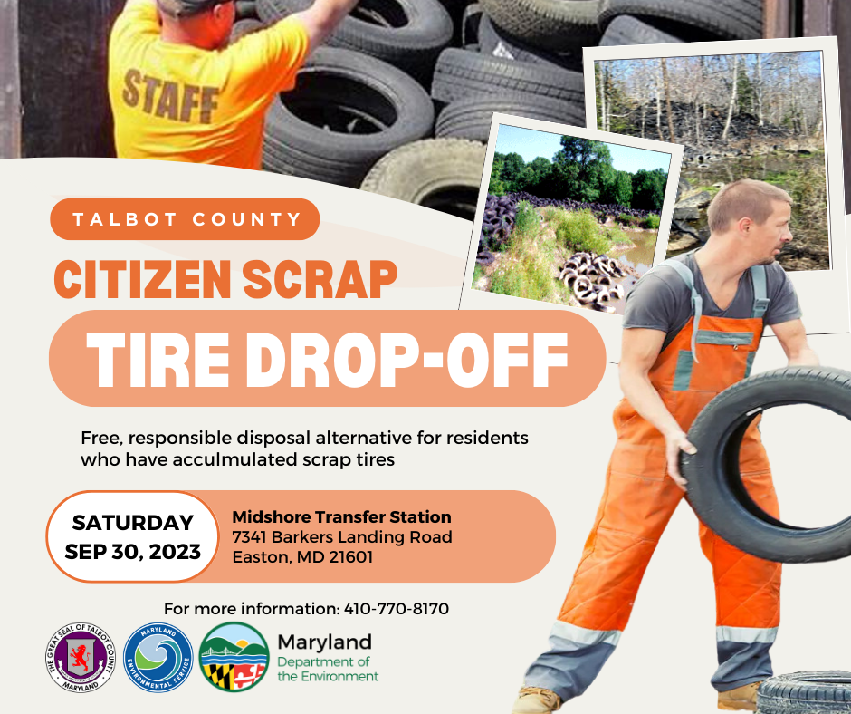 Drop Off Old Tires at Residential Scrap Tire Event Talbot County